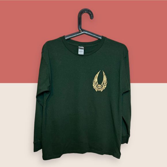 🛹 CAL SKATE YOUTH LARGE LONG SLEEVE SLASHER CREW GREEN - Picture 2 of 4